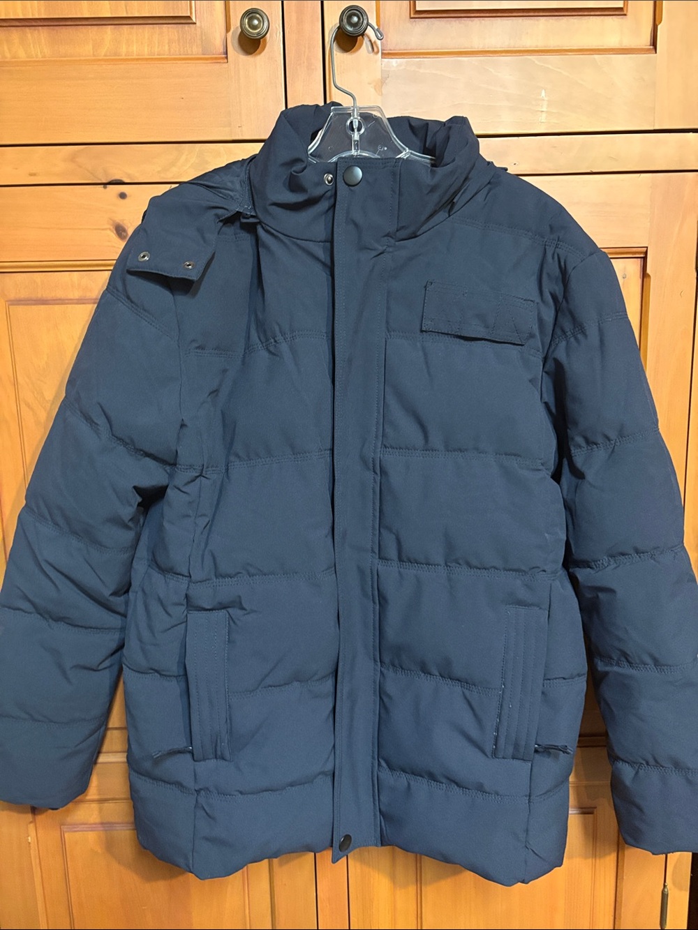 Men's Insulated Navy Ski Jacket with High Collar